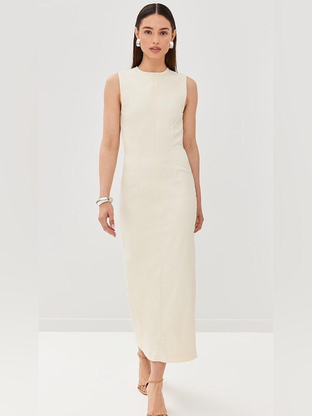 Reformation Cream Sleeveless Maxi Dress - Picture 1 of 7